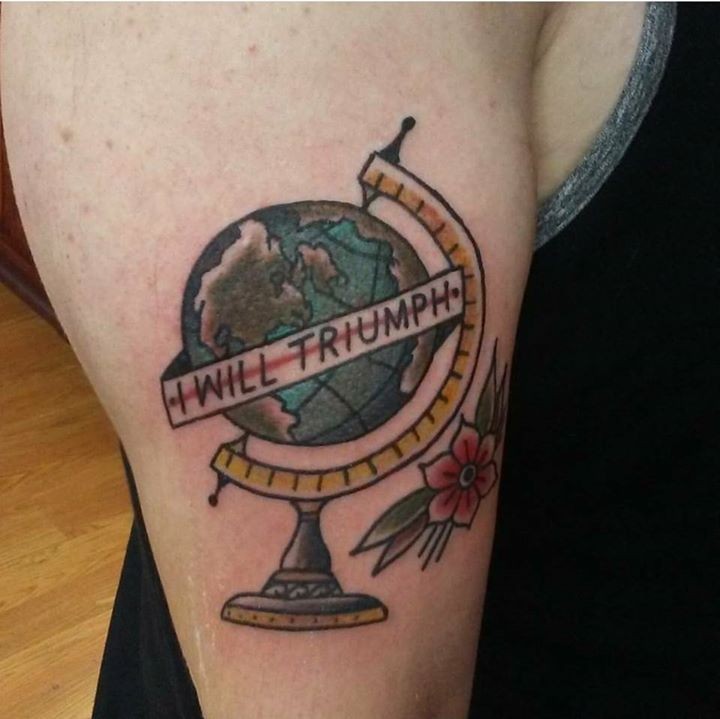 olio globe tattoo by kev from the painted lady tattoo olio globe tattoo by kev from the painted lady tattoo